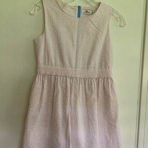 Vineyard Vines pink & white girls seersucker dress